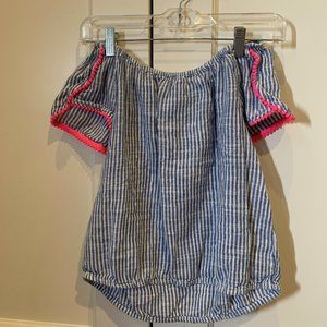 Old Navy Blue and White Striped Top